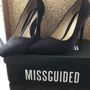 Faux Suede Pointed Toe MissGuided Black Shoe